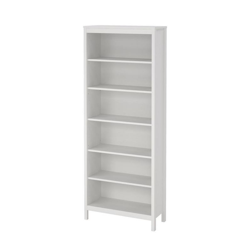 Madrid White Adjustable 6-Shelf Bookcase