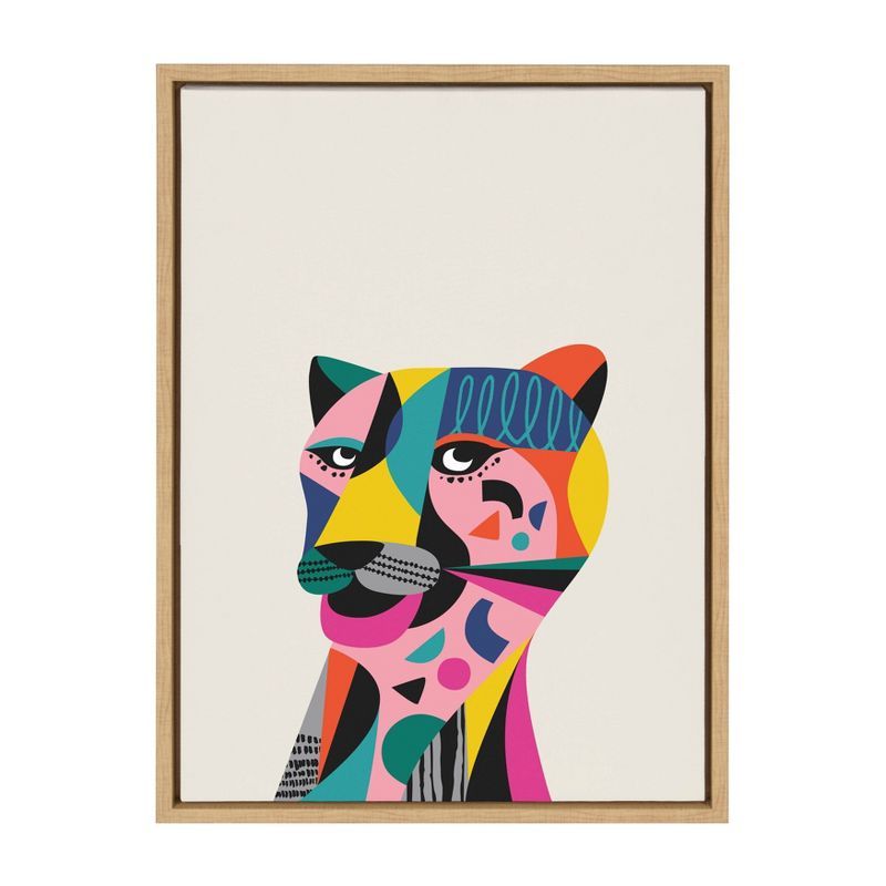 Multicolor Mid Century Modern Tiger Canvas Wall Art