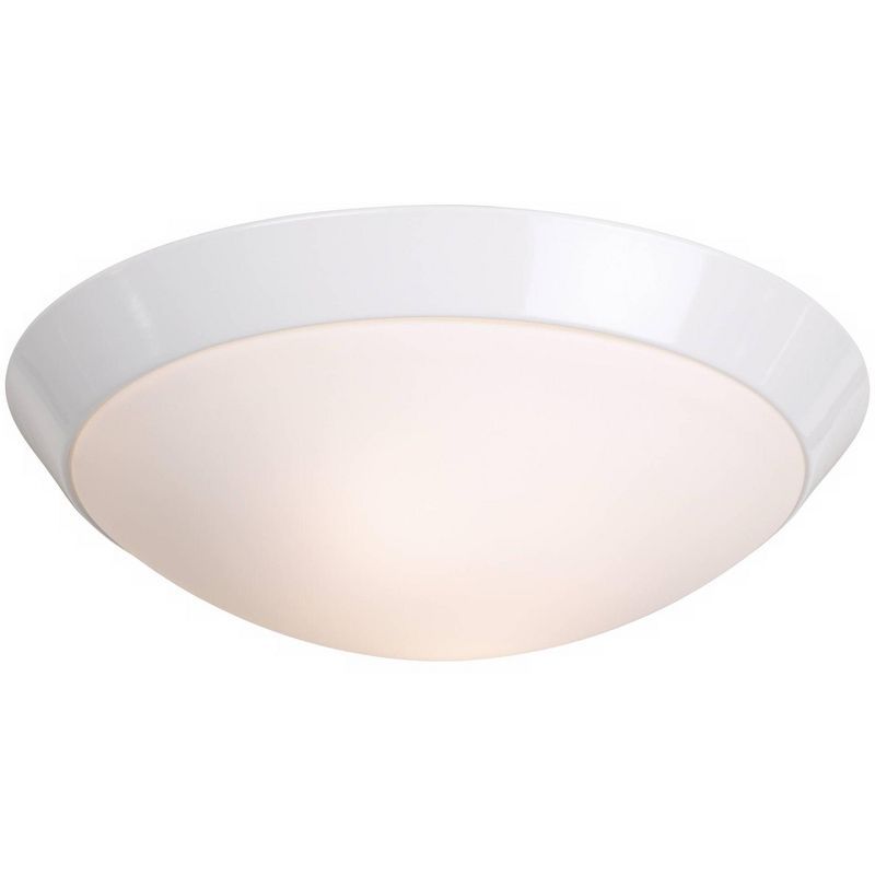 Modern Frosted Glass 13" White Flush Mount Ceiling Bowl