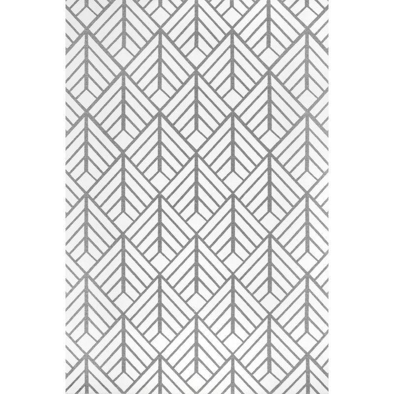 Gray Diamond Washable Reversible Rectangular Synthetic Rug