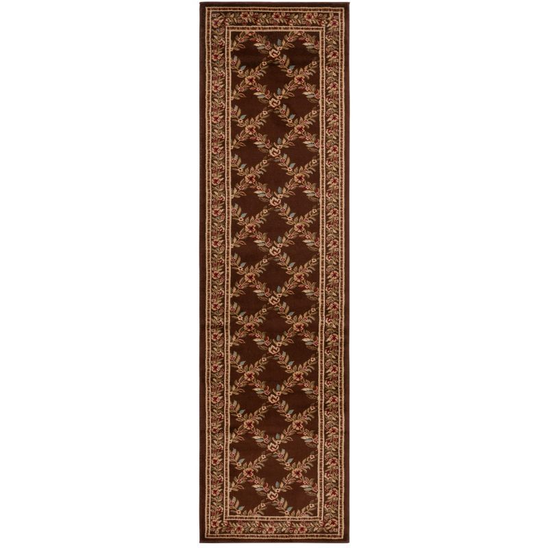 Reversible Brown Synthetic Easy Care Rectangular Runner Rug 27in x 12in