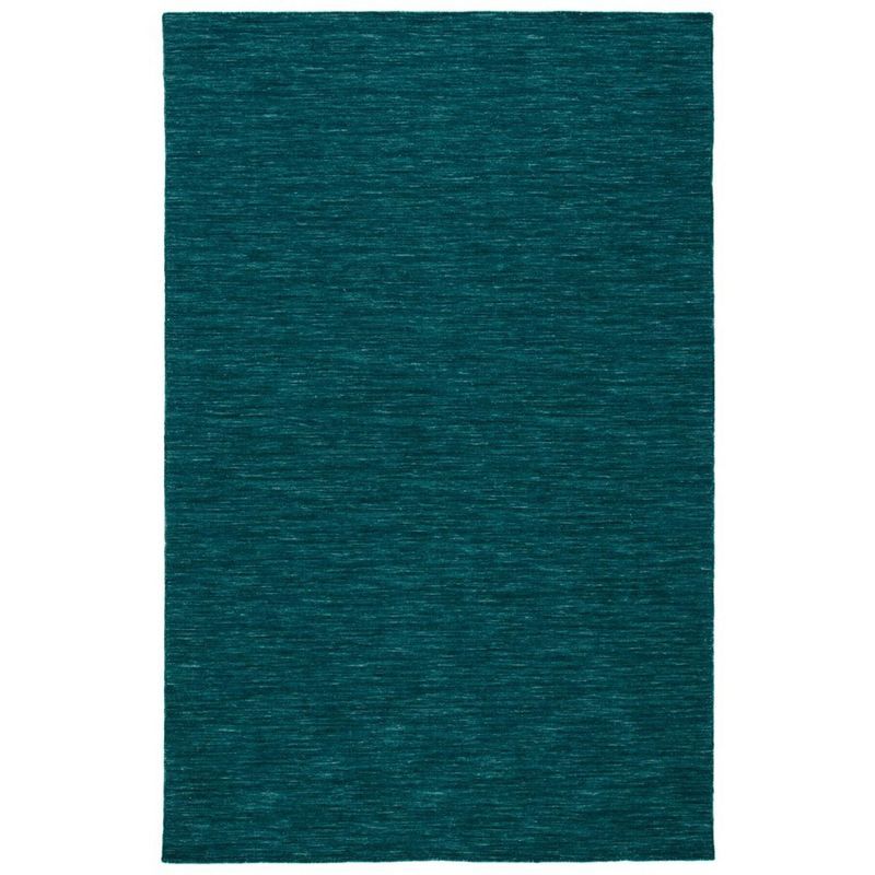 Dark Green Handwoven Wool and Cotton Area Rug