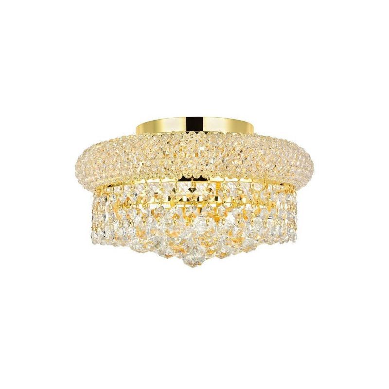 Gold Flush Mount with Clear Royal Cut Crystal Trim