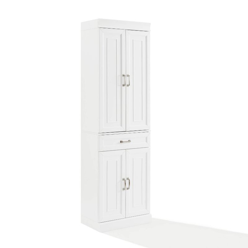 White Recessed Panel Kitchen Storage Pantry Cabinet