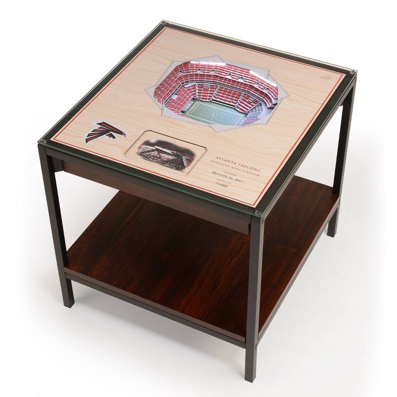 Atlanta Falcons 3D Stadium View Lighted Wood Metal End Table