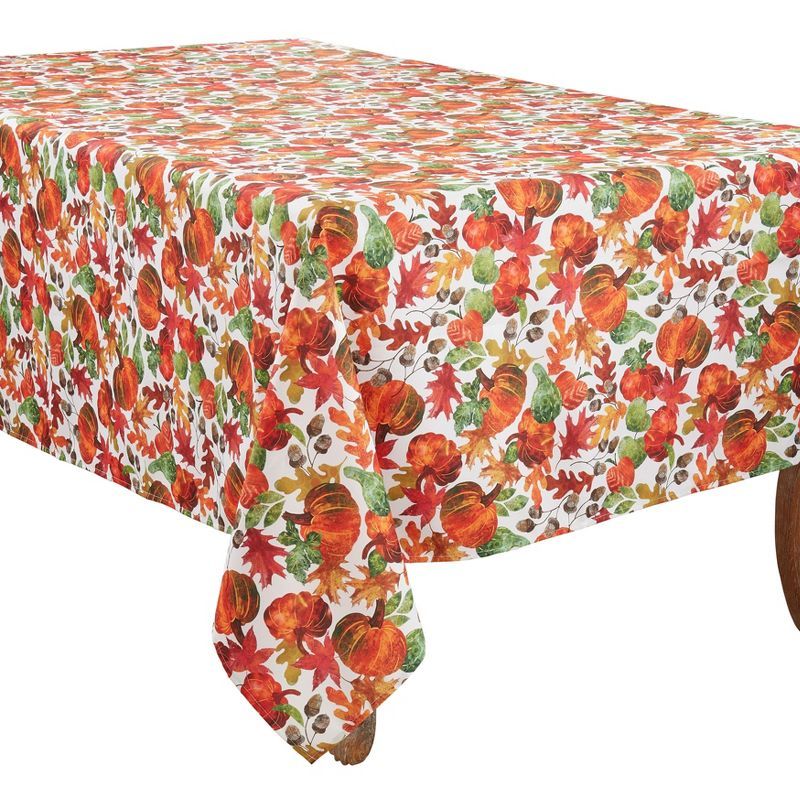 Autumn Pumpkin Foliage Rectangular Fabric Tablecloth