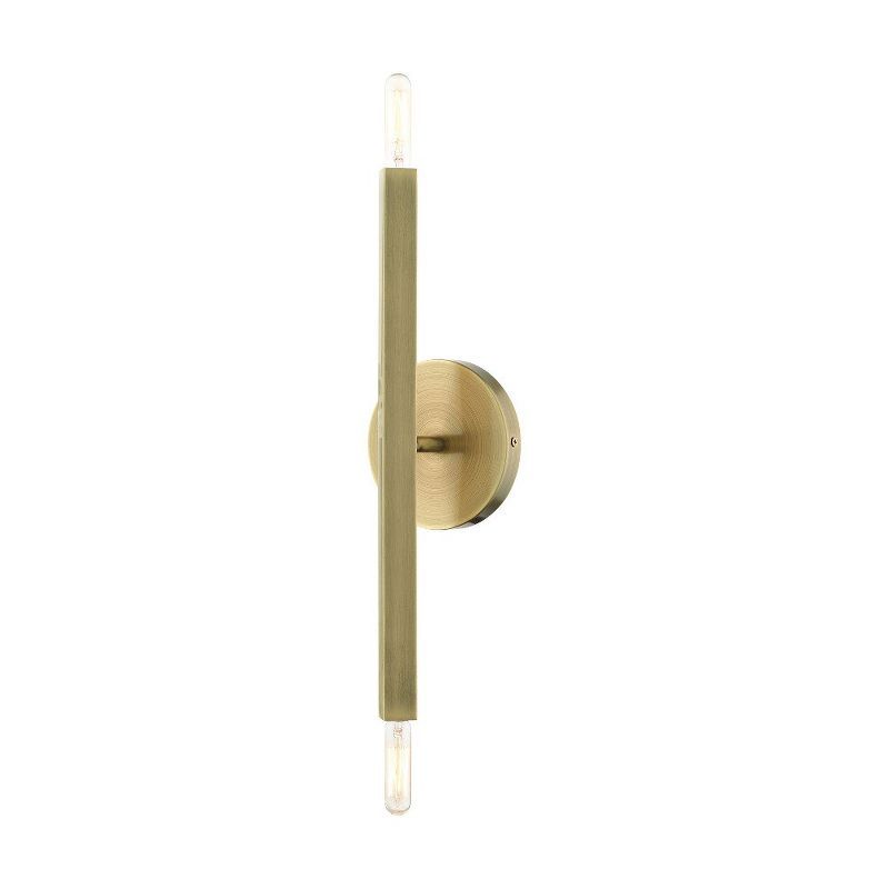 Antique Brass Dual Light Modern Wall Sconce