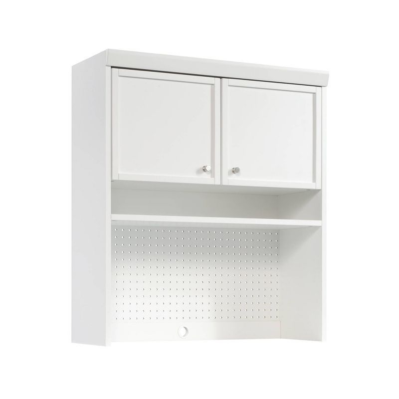 White Engineered Wood Craft Pro Series Hutch with Pegboard Back