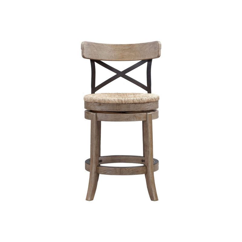 Myrtle 24" Wheat Wire-Brush Swivel Wood Counter Stool