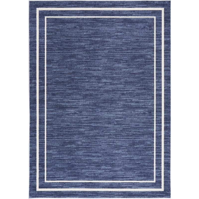 Navy/Ivory 6' x 9' Reversible Synthetic Rectangular Rug