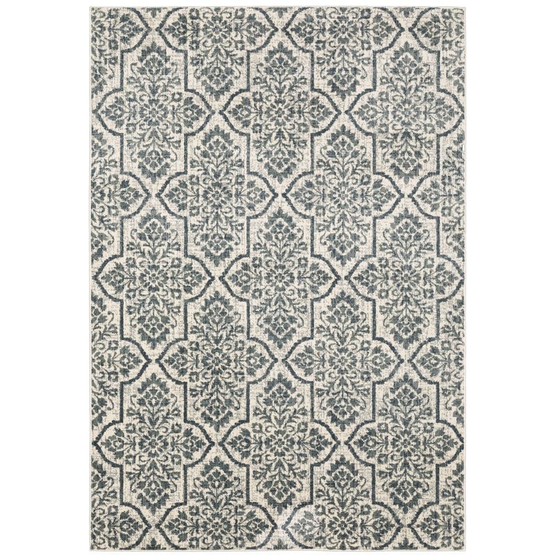 Multicolor Synthetic Easy-Care Geometric Floral Area Rug