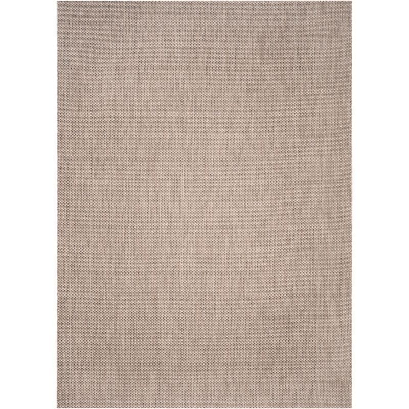 Beige and Brown Synthetic Rectangular Easy-Care Area Rug, 8' x 11'