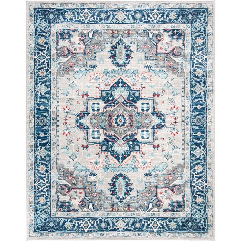 Brentwood 8' x 10' Light Grey Blue Wool Area Rug