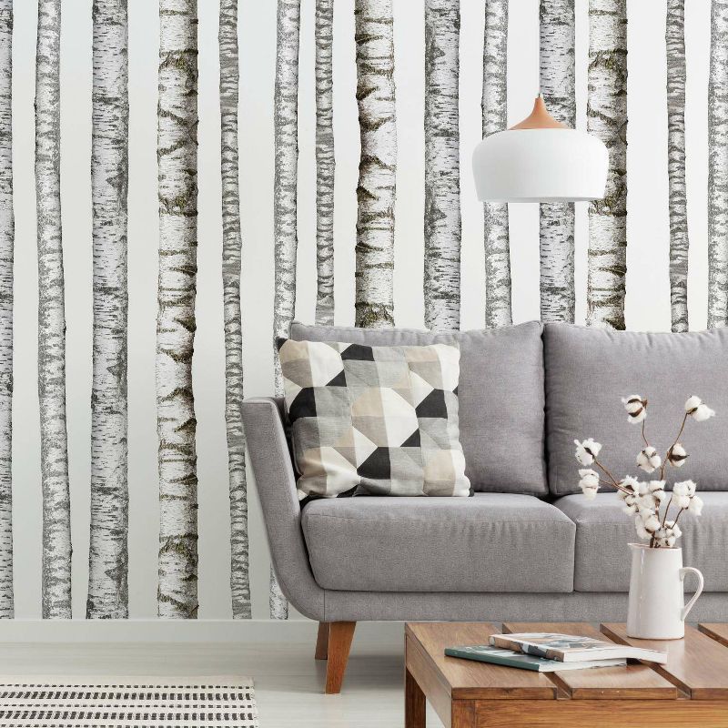 Realistic Birch Trees Peel and Stick Vinyl Wall Decal Set