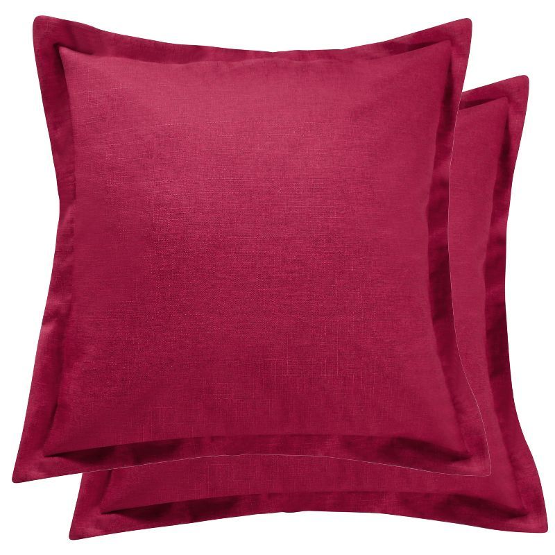 Spruce Red Cotton Quilted Euro Sham Set, 26 x 26 Inches