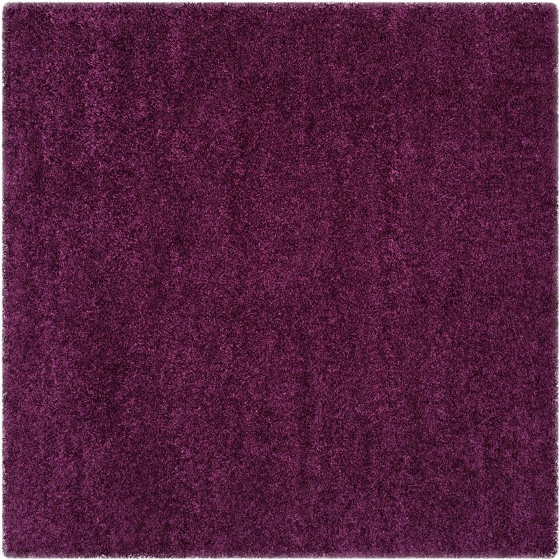 Purple Square Tufted Shag Area Rug, 6'7"