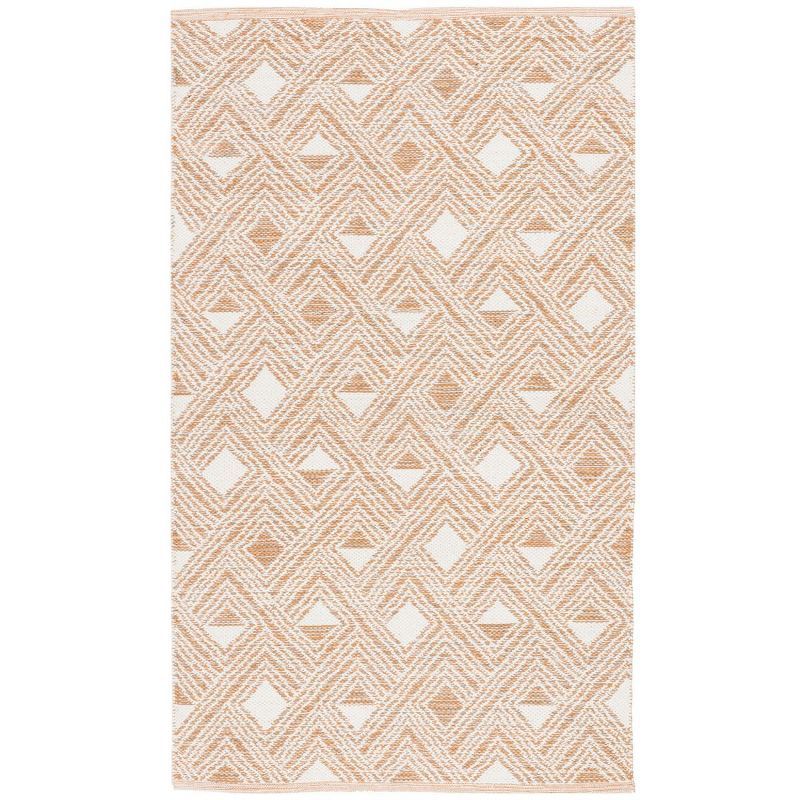 Peachy Ivory Coastal Charm 5' x 8' Flat Woven Rug