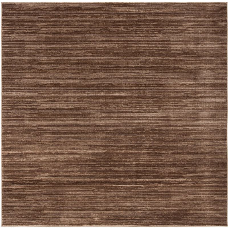 Brown 4' Square Flat Woven Synthetic Area Rug