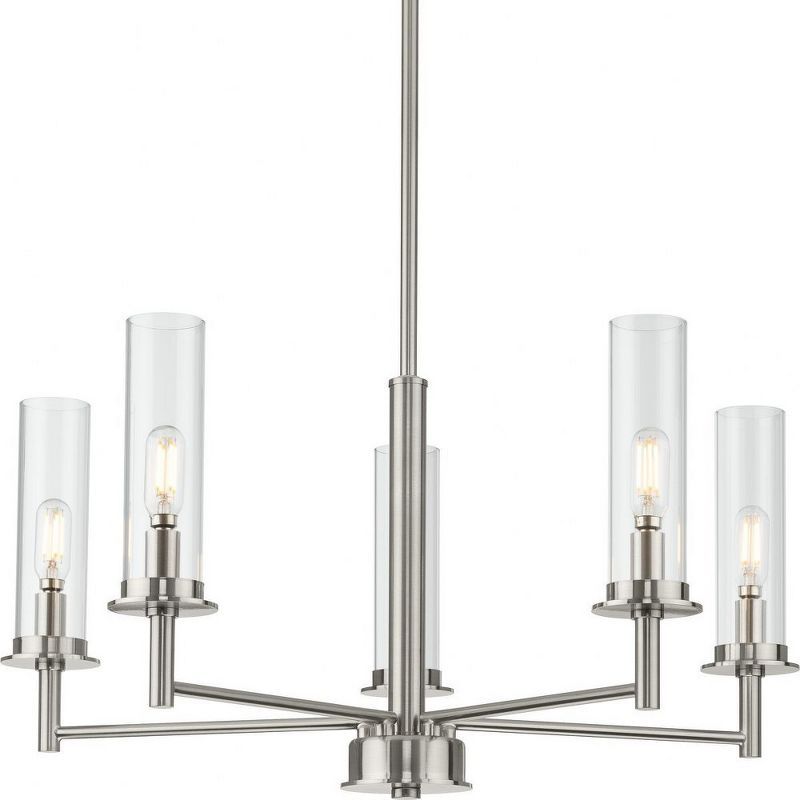 Kellwyn 23" Transitional Brushed Nickel 5-Light Chandelier