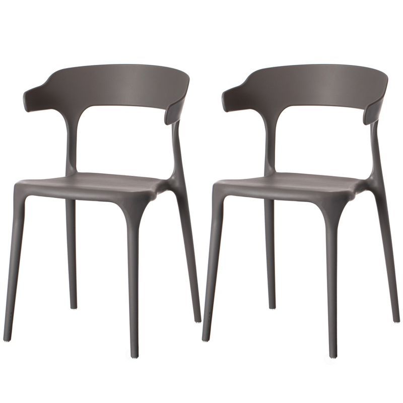 Scandi-Inspired Matte Gray Stackable Plastic Dining Chair