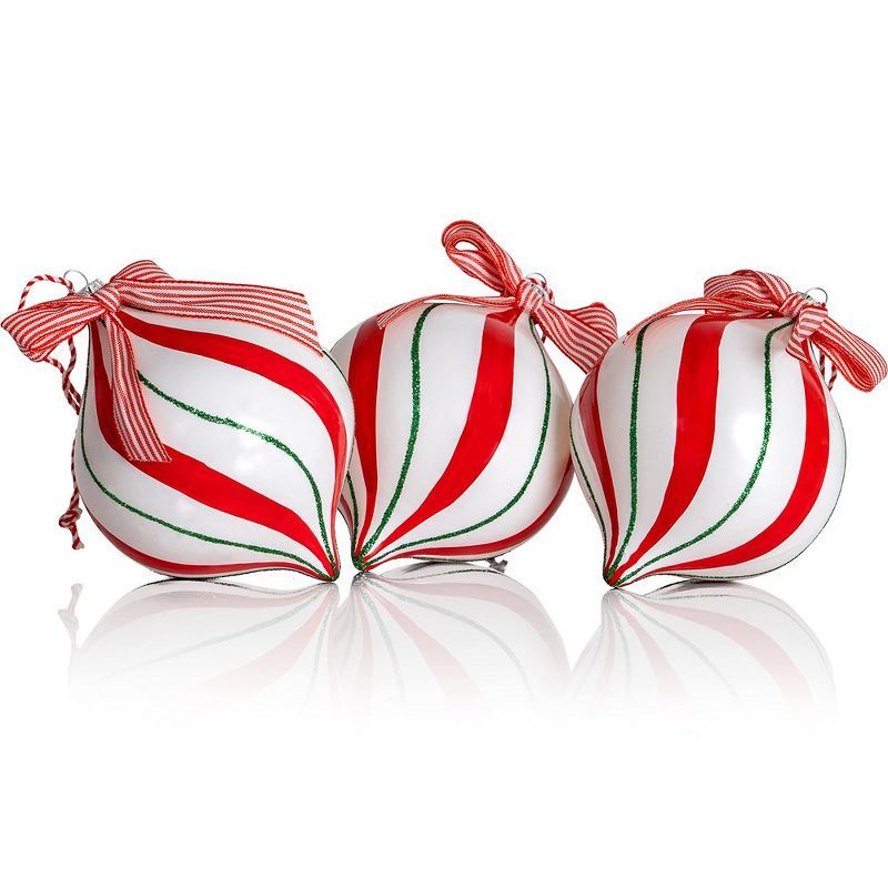 Peppermint Candy Shatterproof Christmas Ornament Set - 12 Pieces