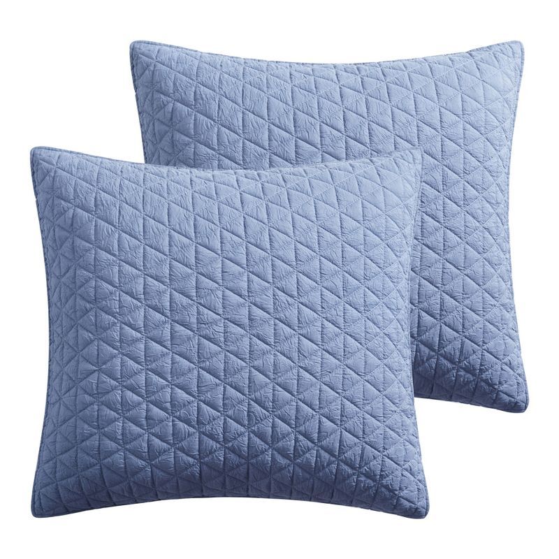 Rowan Blue Diamond Quilted Euro Shams Set of 2