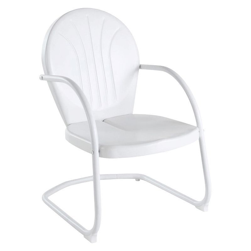Griffith Vintage White Powder-Coated Steel Outdoor Chair