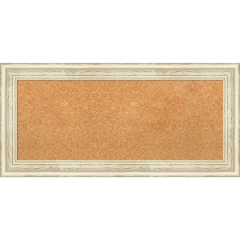 Country White Wash Wood Framed Natural Corkboard