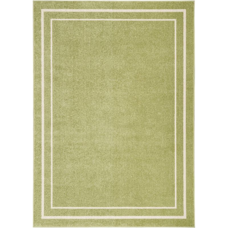 Green Ivory Easy-Care Solid 5' x 7' Outdoor Rug