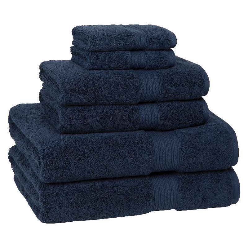 Navy Egyptian Cotton 6-Piece Towel Set