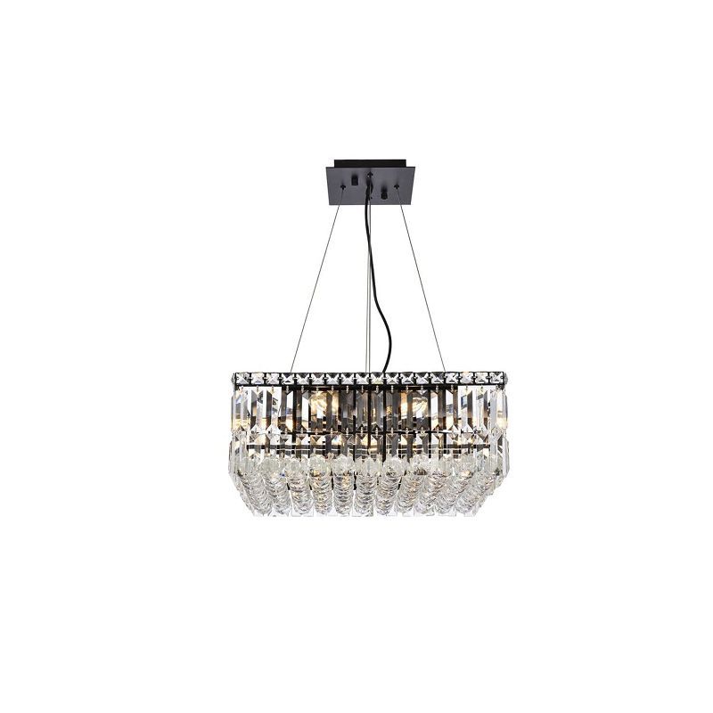 Maxime 20-Inch Black Metal and Crystal Chandelier