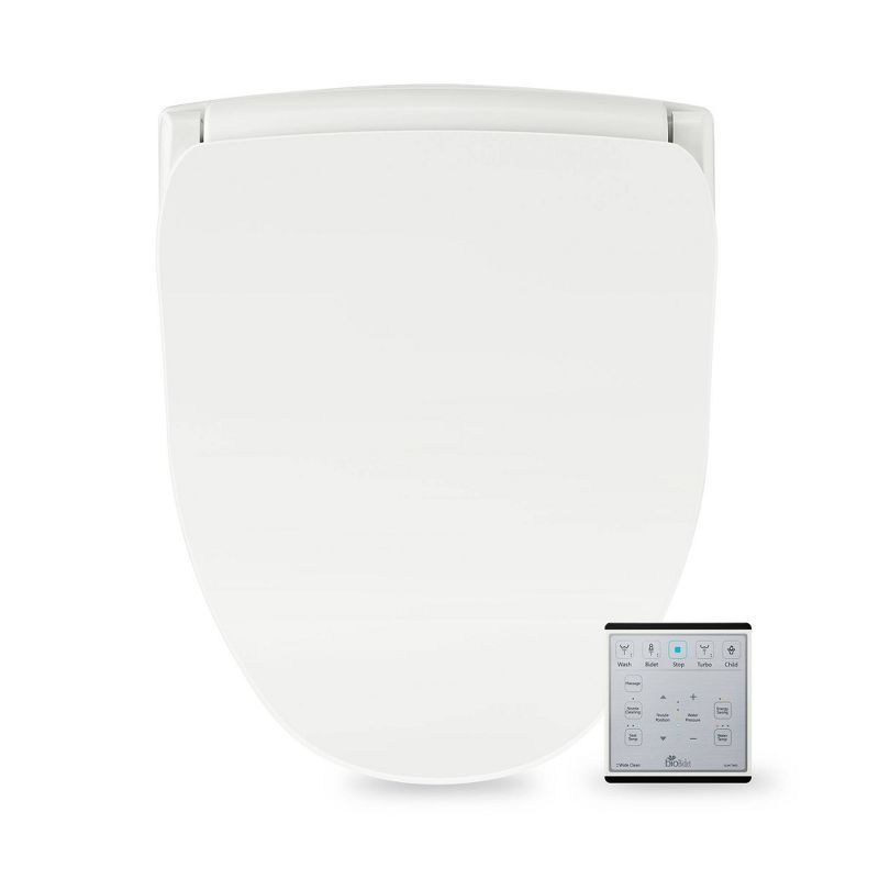 Slim White Heated Bidet Toilet Seat with Stainless Steel Nozzle