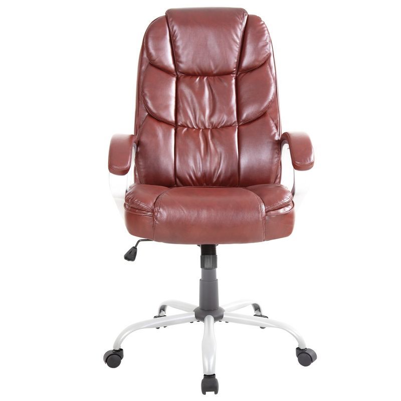 Brown High Back Leather Executive Swivel Office Chair