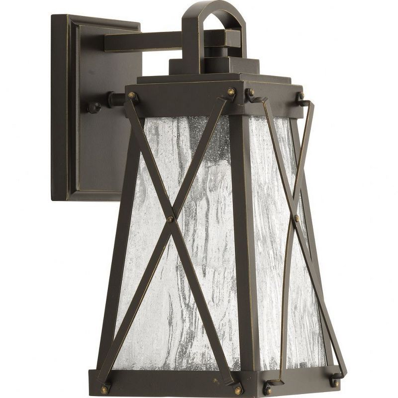 Antique Bronze Dimmable Outdoor Wall Lantern with Clear Water Glass