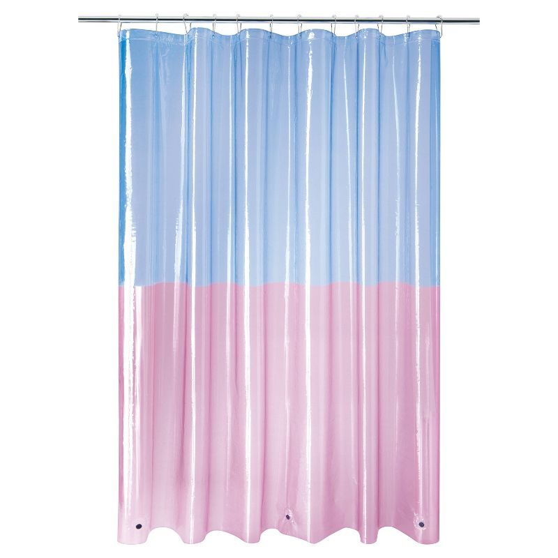 Radiant Border Dual-Tone Purple and Blue PEVA Shower Curtain Set