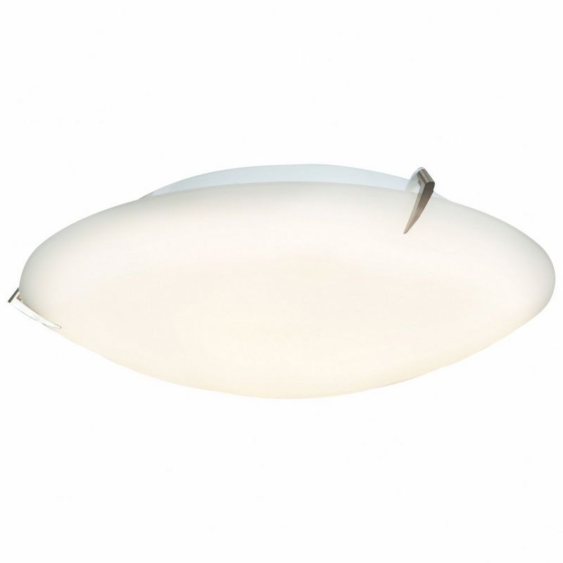 Zenon 18'' Brushed Nickel and Glass Flush Mount Light