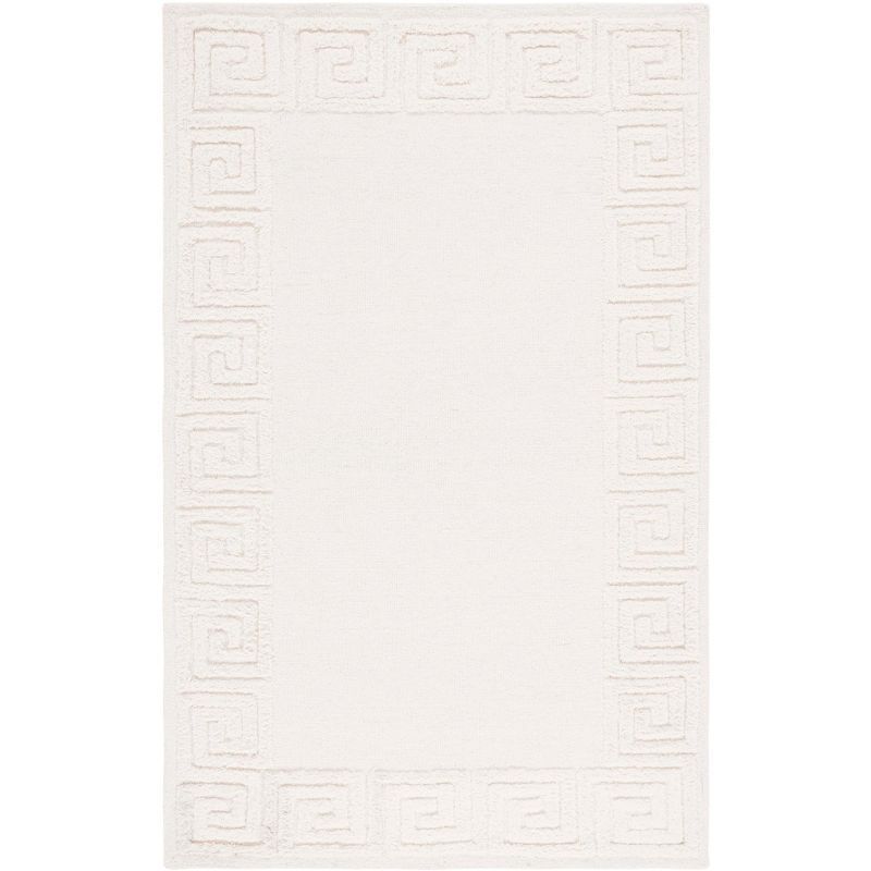 Ivory Hand-Tufted Wool 4' x 6' Rectangular Area Rug