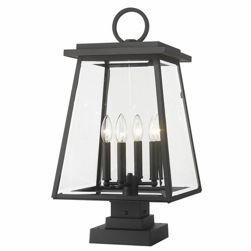 Broughton Black Aluminum and Glass Outdoor Lantern