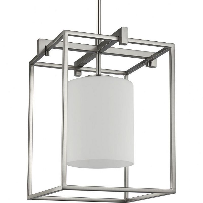 Chadwick Brushed Nickel Mini-Pendant with Opal Glass Shade