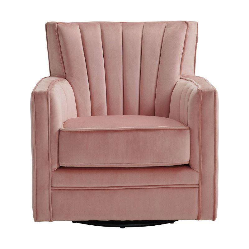 Blush Velvet Contemporary 30" Swivel Accent Chair