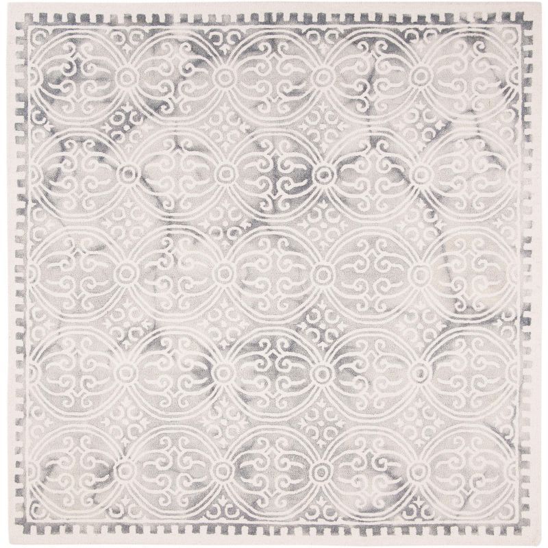 Ivory Elegance 7' Square Hand-Tufted Wool Area Rug