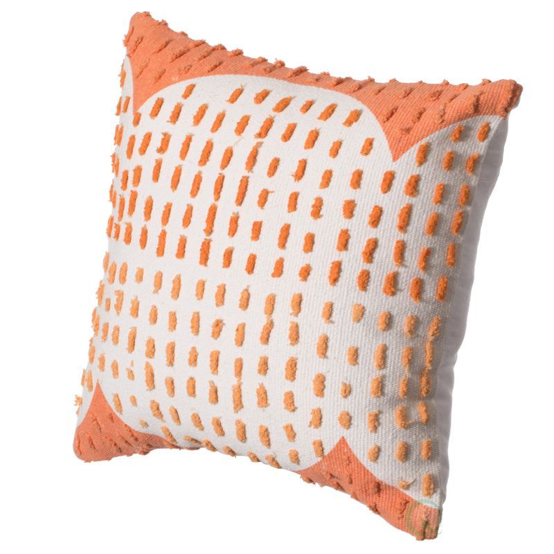 Handwoven Cotton Euro Throw Pillow with Textured Accents