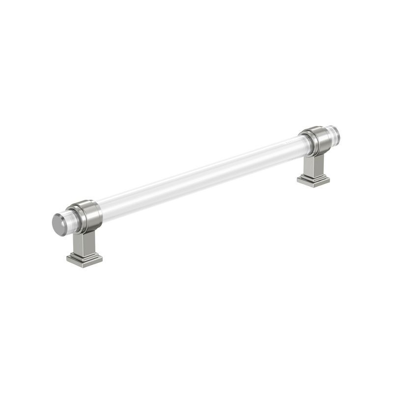 8" Clear and Polished Chrome Modern Bar Pull