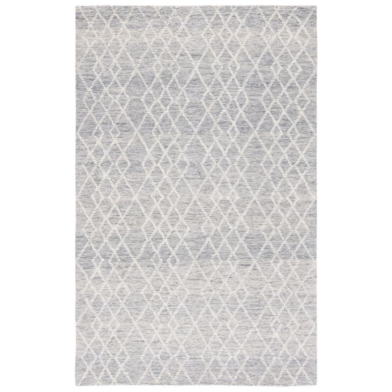 Gray Hand-Tufted Wool 4' x 6' Rectangular Area Rug