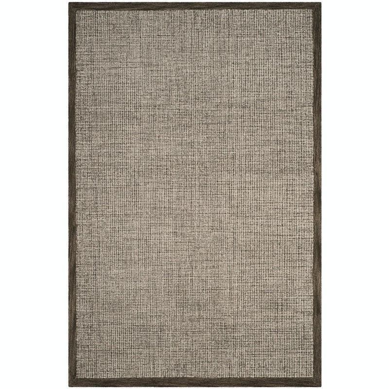 Ivory Abstract Tufted Wool Area Rug, 6' x 9', Easy Care