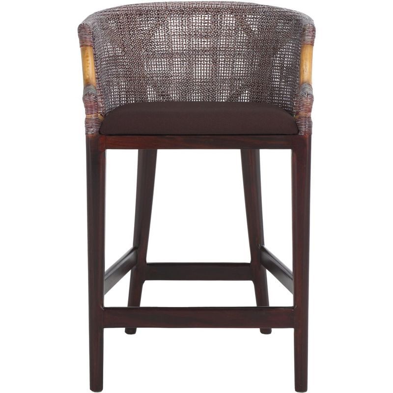 Brando Extra Tall Dark Brown Faux Leather and Wood Counter Stool