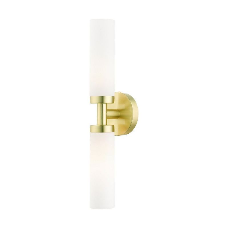 Satin Brass and Opal Glass 18" Modern Vanity Light