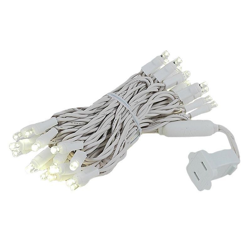 Warm White LED Christmas Curtain Lights with White Wire