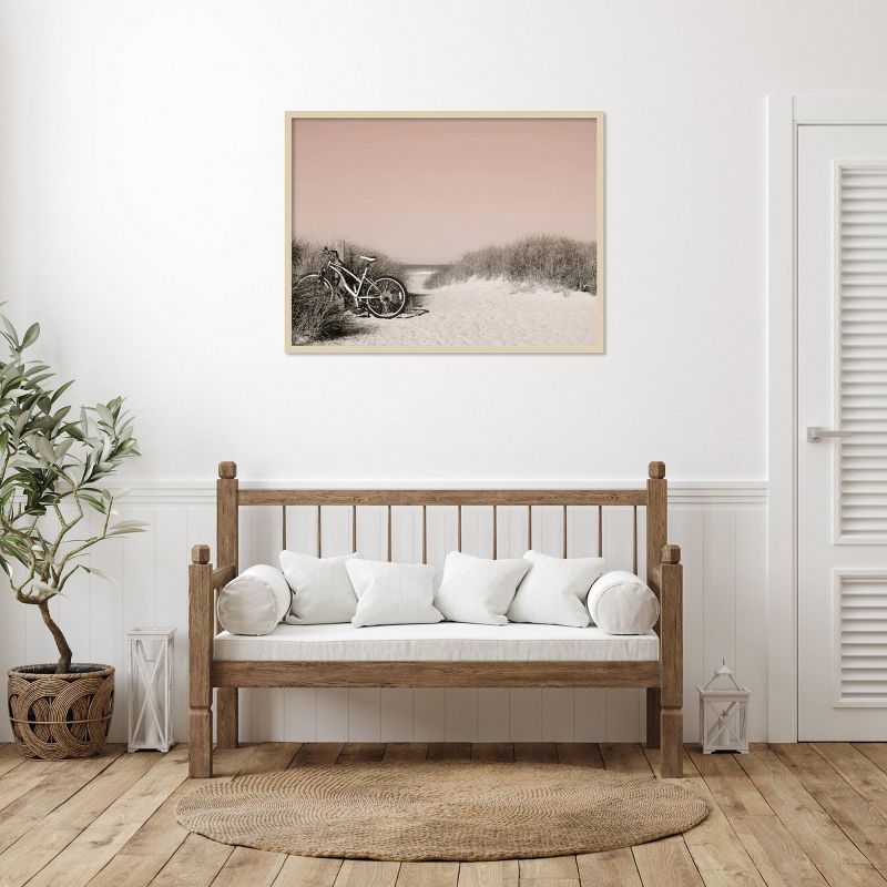 Svelte Natural Framed Coastal Beach Scene Giclee Print