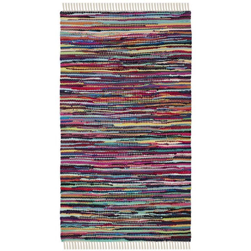 Handmade Multicolor Cotton Striped 3' x 5' Area Rug